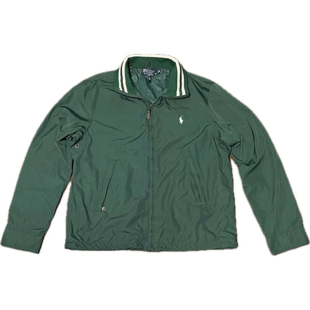 Ralph Lauren Green Windbreaker Jacket with Polo Collar